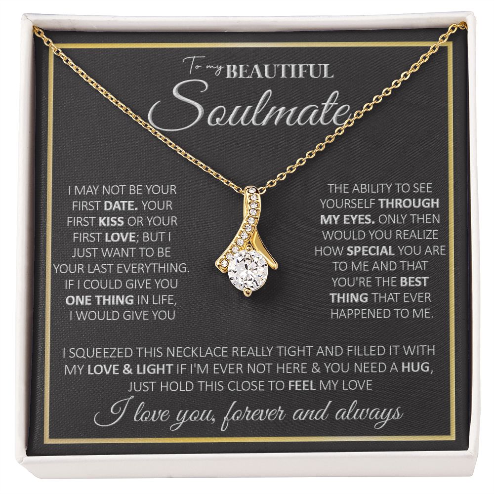 To My Future Wife Necklace, to my Wife Necklace, Necklaces For Wife From Husband, To My Beautiful Soulmate Necklace, Necklace Custom Name Message Card and Gift Box Styles on Birthday, Christmas, Wedding, Anniversary, Valentine Allruing Necklace
