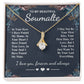 To My Beautiful Soulmate Necklace Gift, Soulmate for Wife Valentine Gifts from Husband, Birthday for Women, Soulmate Gifts, Message Card and Necklace Gifts Box Gift Box Styles on Birthday, Wedding, Anniversary, Valentine Allruing Necklace
