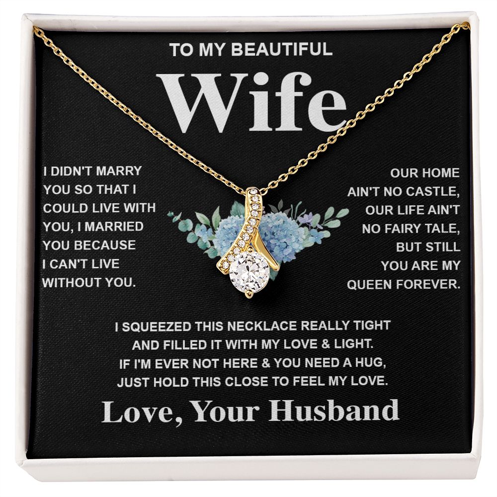 Wife Necklace Gift From Husband To My Badass Wife Pendant Valentines Day Anniversary Jewelry with Message Card and Gift Box. Gift for Wife. Necklace Gift Set for Wife Allruing Necklace