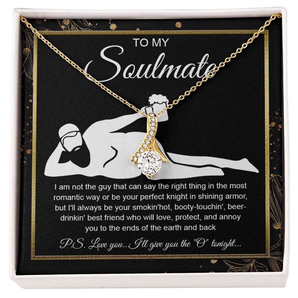 To My Soulmate Necklace For Women, Funny Gifts For Girlfriend,Valentine Christmas Presents For Girlfriend, Best Birthday Meaningful Gift Ideas For Wife, Women Romantic Jewelry For Her Wedding Message Card and Gift Box Styles Allruing Necklace