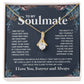 Couples Gifts Necklace To My Soulmate Necklace Anniversary Valentine Jewelry Romantic Gifts For My Wife Pendant Jewelry with Message Card and Box Necklaces for Women Valentines Day Happy Anniversary Wedding Present Allruing Necklace