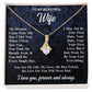 To My Wife Necklace Gift for Her, Soulmate Jewelry, Necklaces for Wife from Husband, Wedding To My Wife Necklace, Soulmate Gifts, Necklace Message Card and Gift Box Styles on Birthday, Wedding, Anniversary, Valentine Allruing Necklace