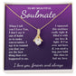 To My Beautiful Soulmate Necklace Gift for Her, Soulmate for Wife Birthday Gifts from Husband, Valentine for Women, Soulmate Gifts, Message Card and Necklace Gifts Box Gift Box Styles on Birthday, Wedding, Anniversary, Valentine Allruing Necklace