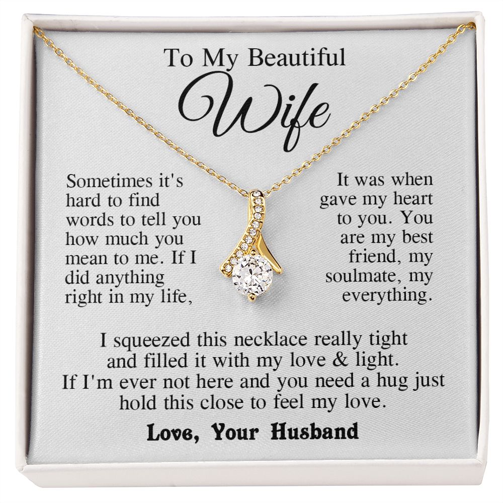 Wife Necklace from Husband, Anniversary Romantic Gifts for Wife from Husband to My Wife Necklaces for Wife Birthday Gifts, Wife Jewelry Necklace Message Card and Necklace Gift Box Gift Box Styles on Birthday, Wedding, Anniversary, Valentine Allruing Neckl