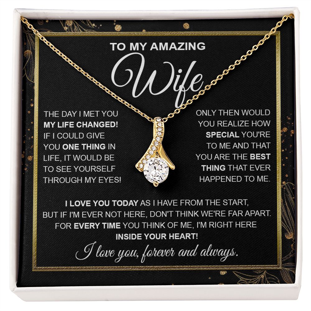 to My Wife Necklace, Soulmate Jewelry for Women, Wife Gifts from Husband, Birthday Necklace for Wife Soulmate Gifts Future Wife Necklace Message Card and Gift Box Styles on Birthday, Wedding, Anniversary, Valentine Allruing Necklace