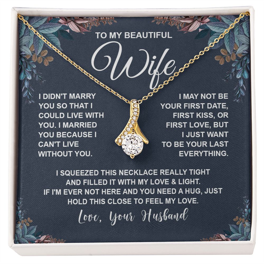 Wife Necklace Gifts From Husband, For Wife From Husband, Soulmate Gifts From Husband, Necklaces For Wife From Husband To My Wife Necklace Message Card and Necklace Gift Box Gift Box Styles on Birthday, Wedding, Anniversary, Valentine Allruing Necklace