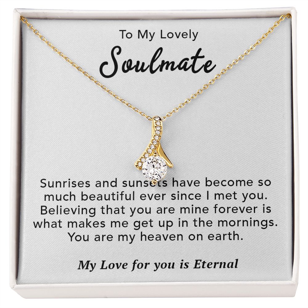 To My Lovely Soulmate Necklace Gift From Husband To My Badass Wife Pendant Anniversary Jewelry with Message Card and Gift Box. Gift for Wife. Necklace Gift Set for Wife Necklace Gifts Box Gift Box Styles Allruing Necklace