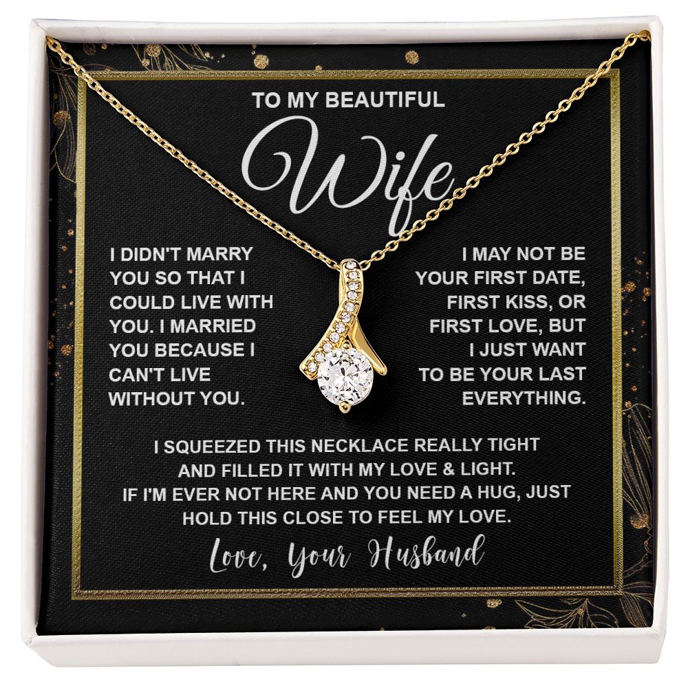 Wife Necklace Gifts From Husband, For Wife From Husband, Soulmate Anniversary Gifts From Husband, Necklaces For Wife From Husband To My Wife Necklace Message Card and Necklace Gift Box Gift Box Styles on Birthday, Wedding, Anniversary, Valentine Allruing