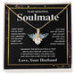 Soulmate Necklace Gift From Husband To My Badass Wife Valentines Days Anniversary Jewelry with Message Card and Gift Box. Gift for Wife. Necklace Gift Set for Wife Message Card and Necklace Allruing Necklace