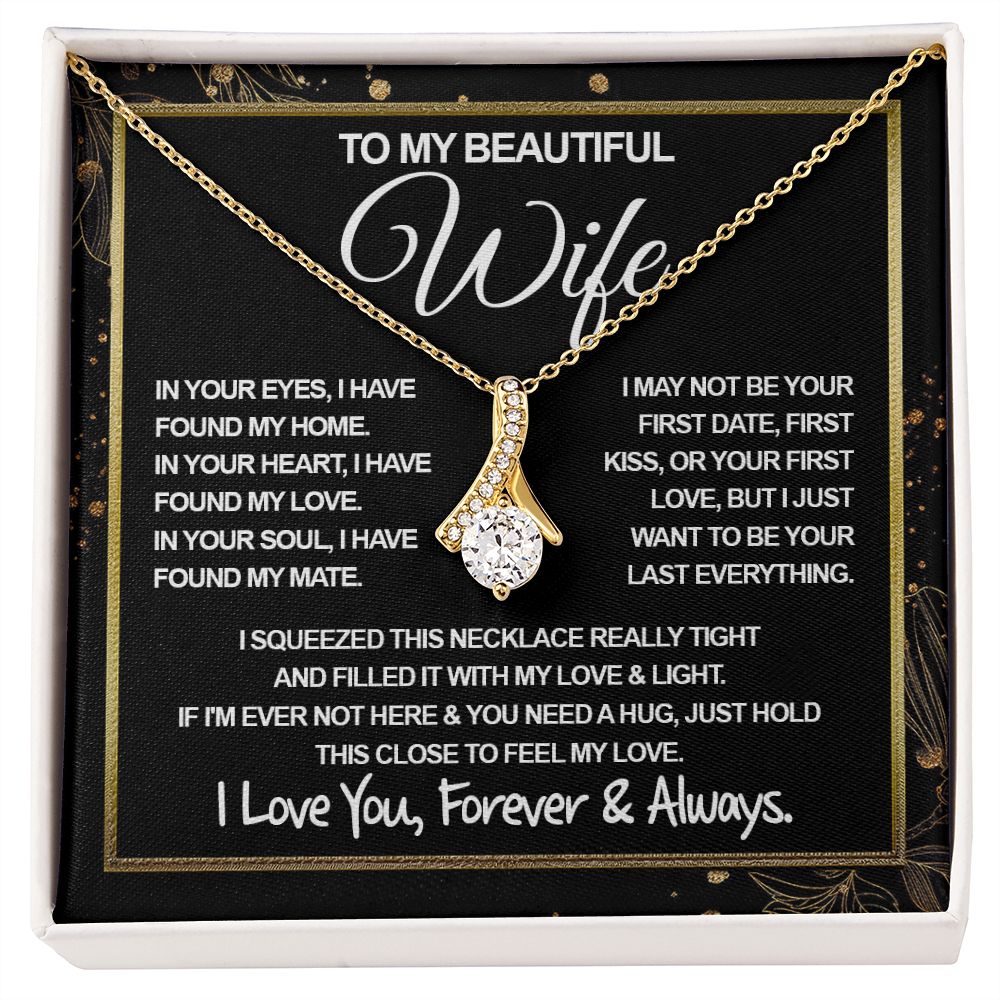 To My Beautiful Wife Necklace, Soulmate Jewelry For Women, Wife Necklace From Husband, Soulmate Gifts Necklace For Wife, Soulmate Gifts For Her, To My Future Wife Necklace Soulmate Allruing Necklace