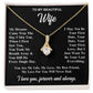 To My Wife Necklace Gift for Her, Soulmate Jewelry, Necklaces for Wife from Husband, Anniversary, To My Wife Necklace, Soulmate Gifts, Necklace Message Card and Gift Box Styles on Birthday, Wedding, Anniversary, Valentine Allruing Necklace