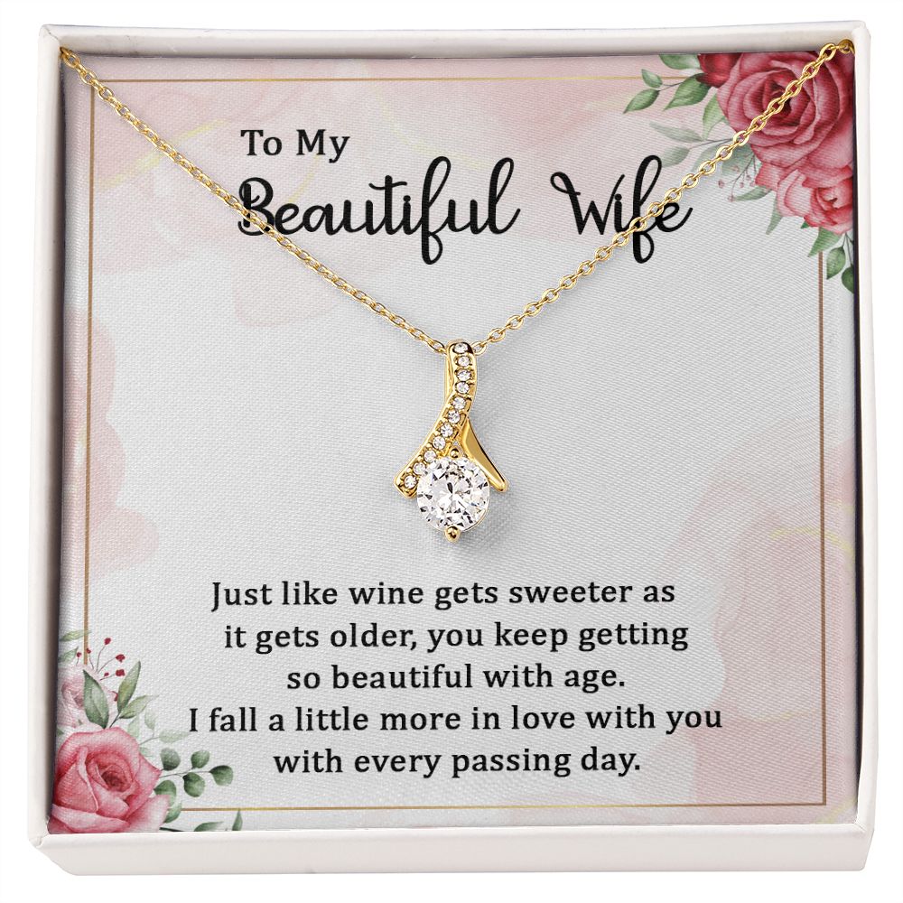 To My Wife Necklace Romantic Gifts For Her Unique Necklaces For Wife From Husband Cute Valentines Day Anniversary Birthday For Wife, Meaningful Necklace Message Card and Gift Box Styles on Birthday, Christmas, Anniversary Allruing Necklace