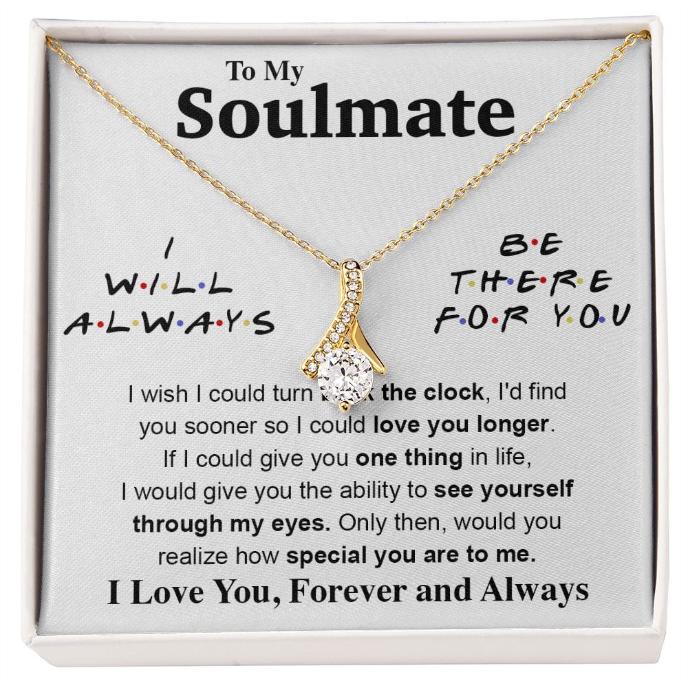 To My Soulmate Necklace To My Future Wife Gifts, Promise Necklace For Her, Fiance Gifts For Her, Valentine Gifts For Soulmate From Husband With Message Card Box LED, Soulmate Necklace For Women, To My Wife Necklace Allruing Necklace