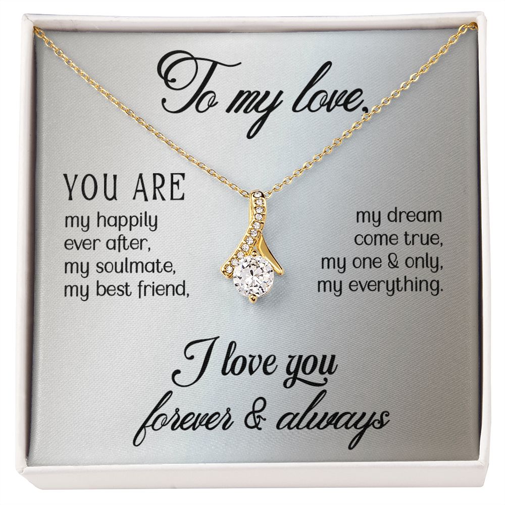 To My Love "Promise NecklaceGift for Fiance, Girlfriend, Future Wife, Wife. Fiance, Girlfriend, Future Wife, Wife Gift, Love Knot Meaningful Necklace Message Card and Gift Box Styles on Birthday, Christmas, Anniversary Allruing Necklace