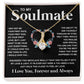 Couples Gifts Necklace To My Soulmate Necklace Birthday Christmas Jewelry Romantic Gifts For My Wife Pendant Jewelry with Message Card and Box Necklaces for Women Valentines Day Happy Anniversary Wedding Present Allruing Necklace
