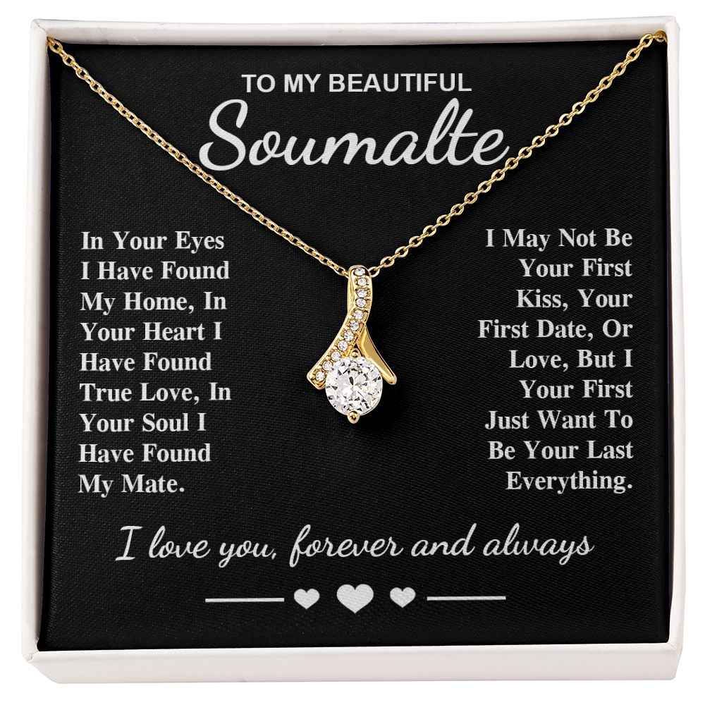 To My Beautiful Soulmate Necklace Gifts, Soulmate for Wife Birthday Gifts from Husband, Valentine for Women, Soulmate Gifts, Message Card and Necklace Gifts Box Gift Box Styles on Birthday, Wedding, Anniversary, Valentine Allruing Necklace