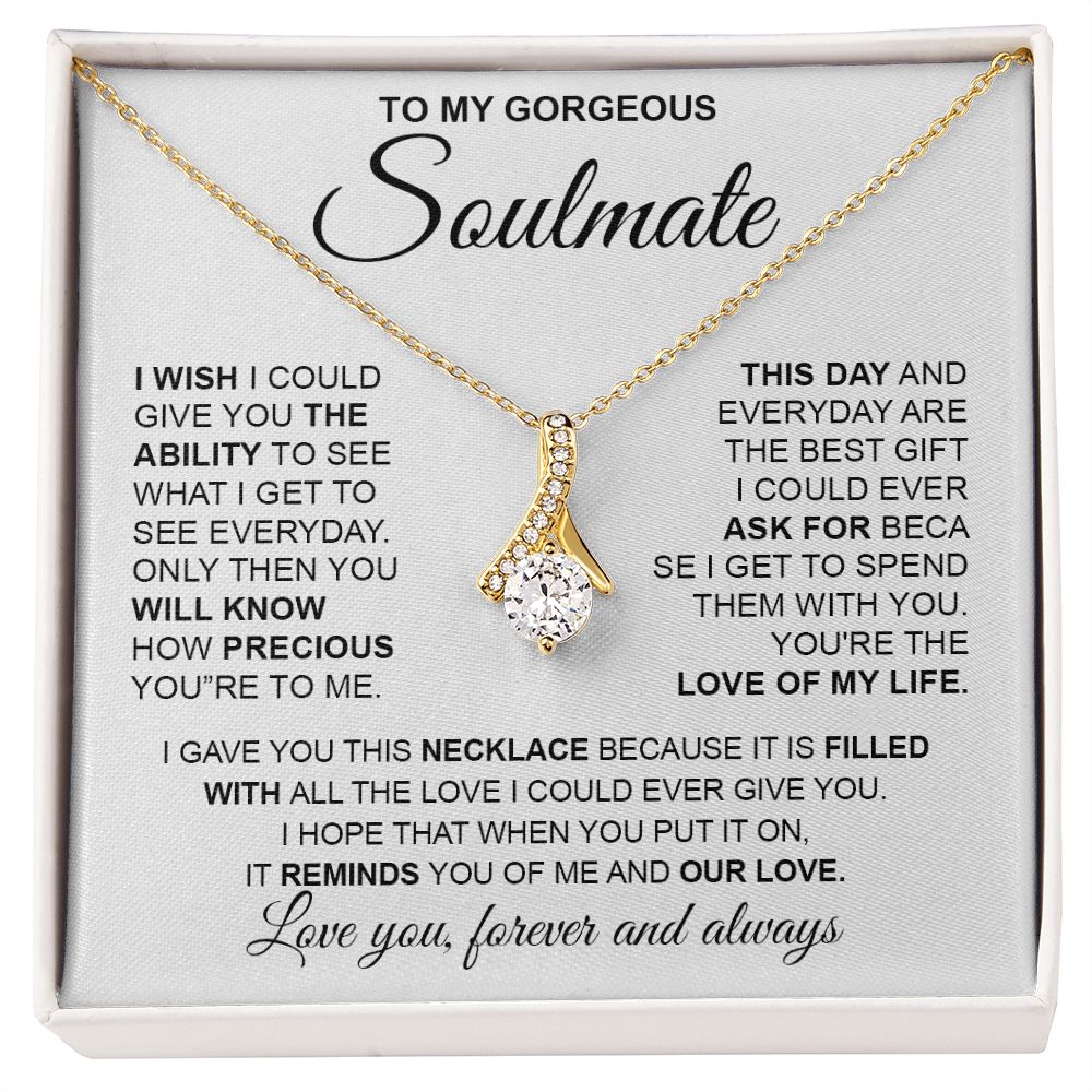 to My Soulmate Necklace from Husband, Necklaces for Wife from Husband, to My Soulmate Necklace for Women, Soulmate Jewelry for Wife Anniversary Jewelry Gifts for Wife Birthday Gifts from Husband Allruing Necklace