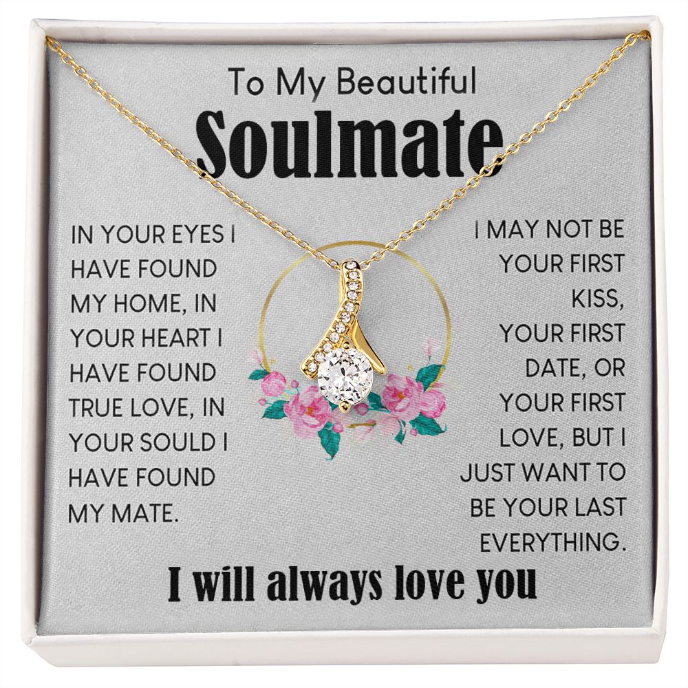 My Beautiful Soulmate Necklace To My Future Wife Gifts, Promise Necklace For Her, Fiance Gifts For Her, Valentine Gifts For Soulmate From Husband With Message Card Box LED, Soulmate Necklace For Women, To My Wife Necklace Allruing Necklace
