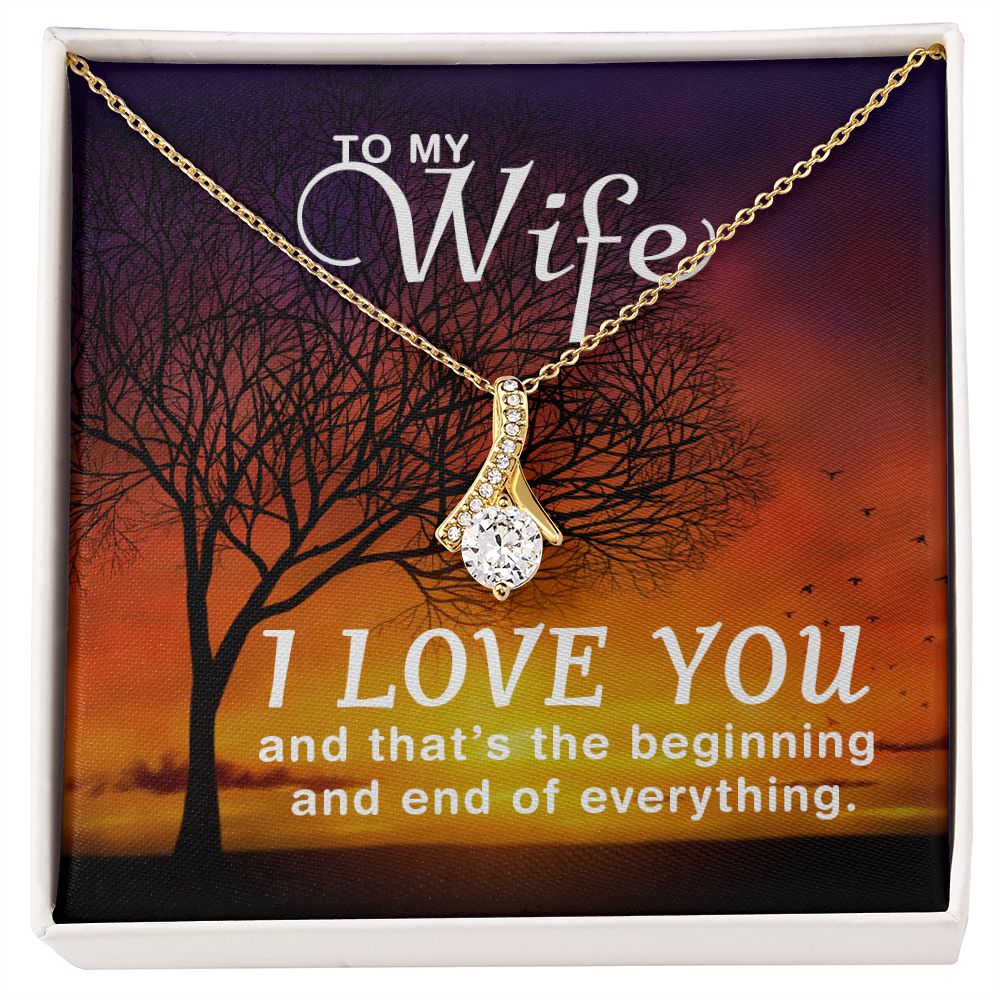 Birthday For Wife, Love Necklace Gifts For Wife From Husband, To My Soulmate Necklace For Women, To My Wife Necklace Wedding Anniversary, Love Knot Meaningful Necklace Message Card and Gift Box Styles on Birthday, Christmas, Anniversary Allruing Necklace