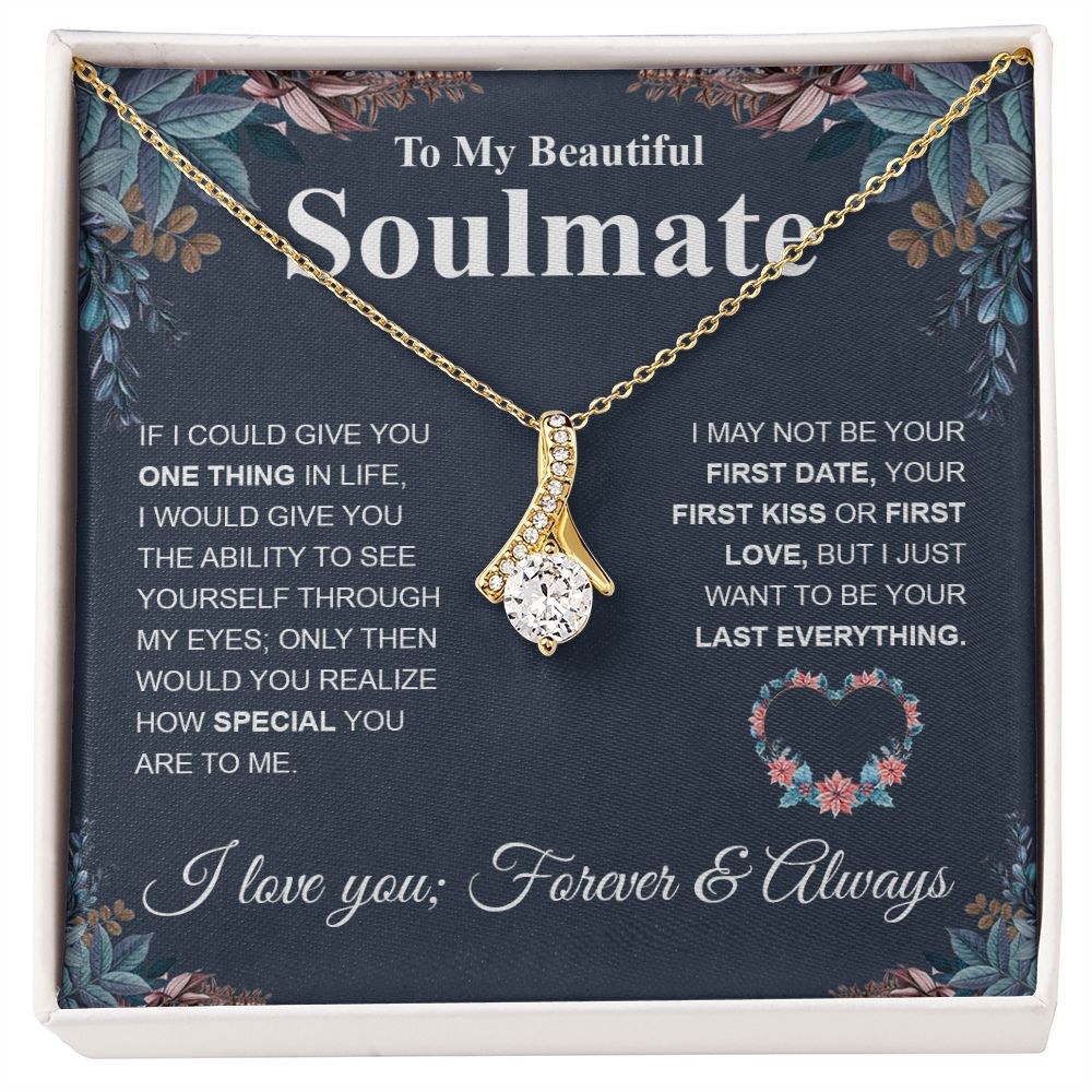 Beautiful Soulmate Necklace My Last Everything, Promise Necklace For Her, Fiance Gift For Her, Wedding Gifts For Future Wife With Message Card Box LED, Soulmate Necklace For Women, To My Wife Necklace Allruing Necklace