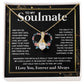 Couples Gifts Necklace To My Soulmate Necklace Anniversary Wedding Jewelry Romantic Gifts For My Wife Pendant Jewelry with Message Card and Box Necklaces for Women Valentines Day Happy Anniversary Wedding Present Allruing Necklace