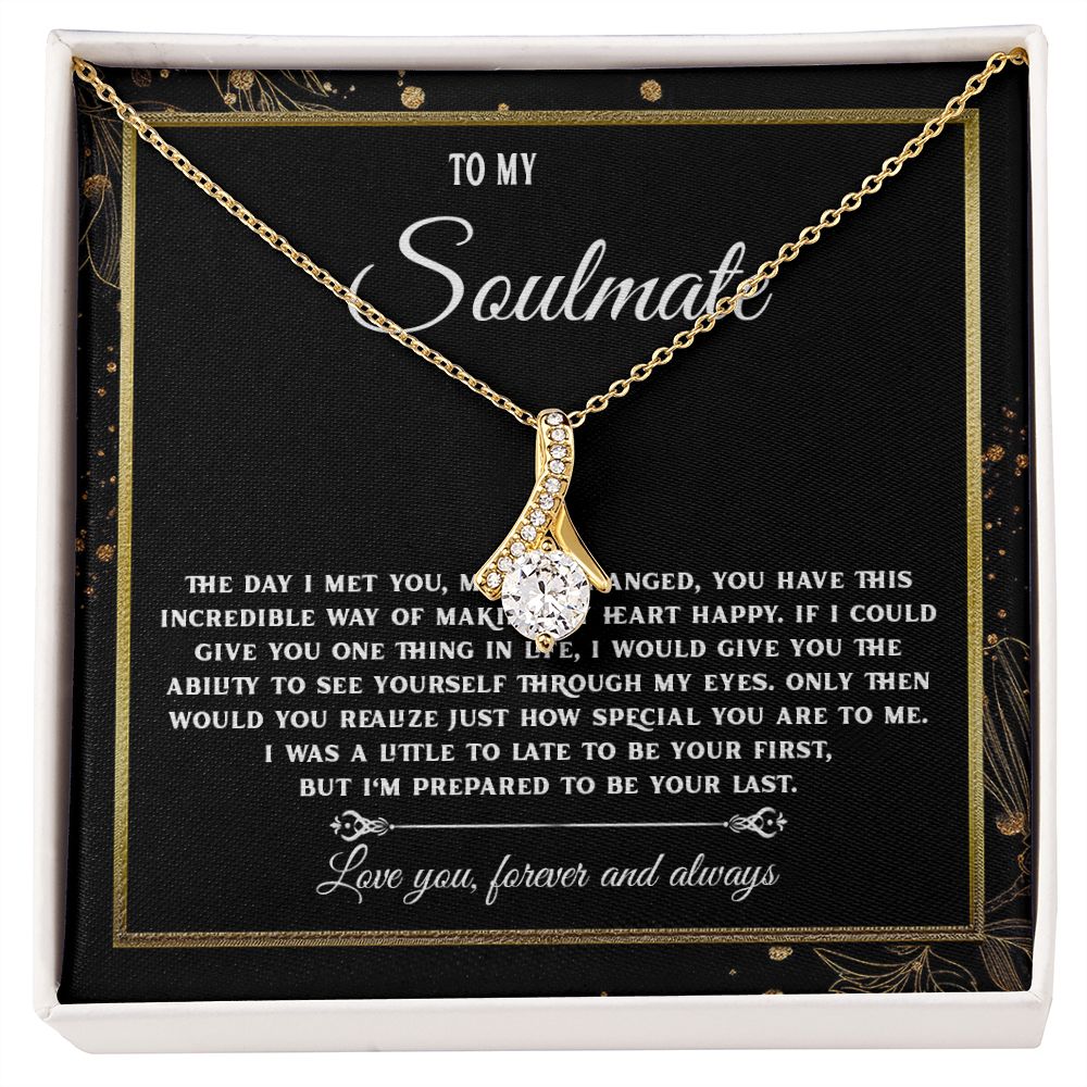 To My Soulmate Necklace, Necklaces For Wife from Husband, Soulmate Necklace to My Beautiful Wife, Necklace For Soulmate with Message Card and Necklace Gift Box Gift Box Styles on Birthday, Christmas, Wedding, Anniversary, Valentine Allruing Necklace
