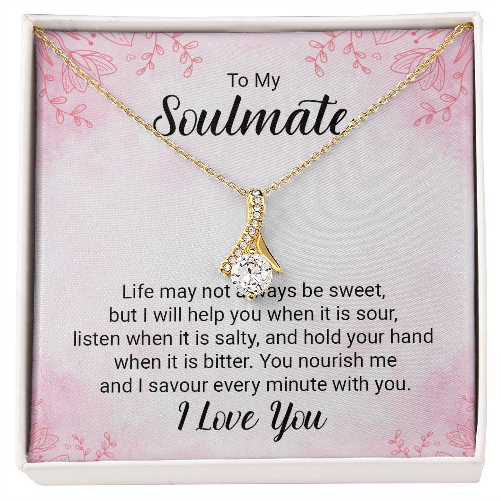 To My Soulmate Necklace for her Jewelry For Her Couples Gifts Necklaces For Soul Mate Christmas Jewelry, Love Knot Meaningful Necklace Message Card and Gift Box Styles on Birthday, Christmas, Anniversary Allruing Necklace