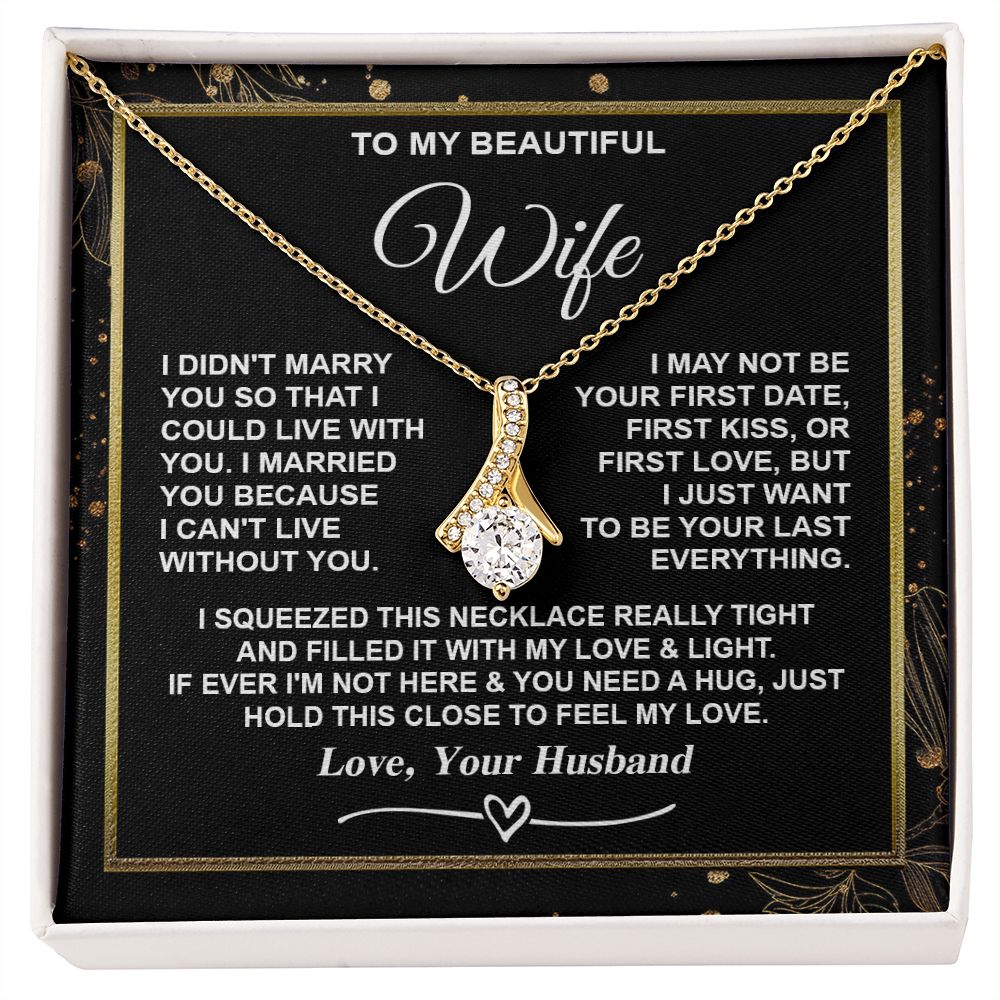 Wife Necklace Gifts from Husband, Gifts for Wife Valentine from Husband, Necklaces for Wife from Husband to My Wife Message Card and Necklace Gift Box Gift Box Styles on Birthday, Christmas, Wedding, Anniversary, Valentine Allruing Necklace
