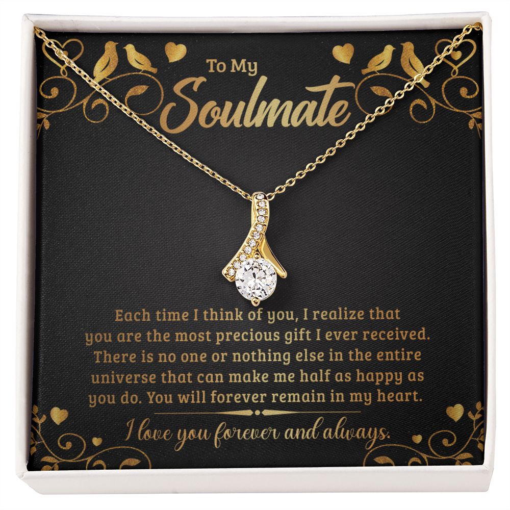 Couples Gifts, My Soulmate Necklace Gifts From Husband, Wedding Anniversary Jewelry For Wife From Husband, Wife Birthday From Husband, To My Soulmate Message Card and Gift Box styles On Birthday, Christmas, Anniversary  Allruing Necklace