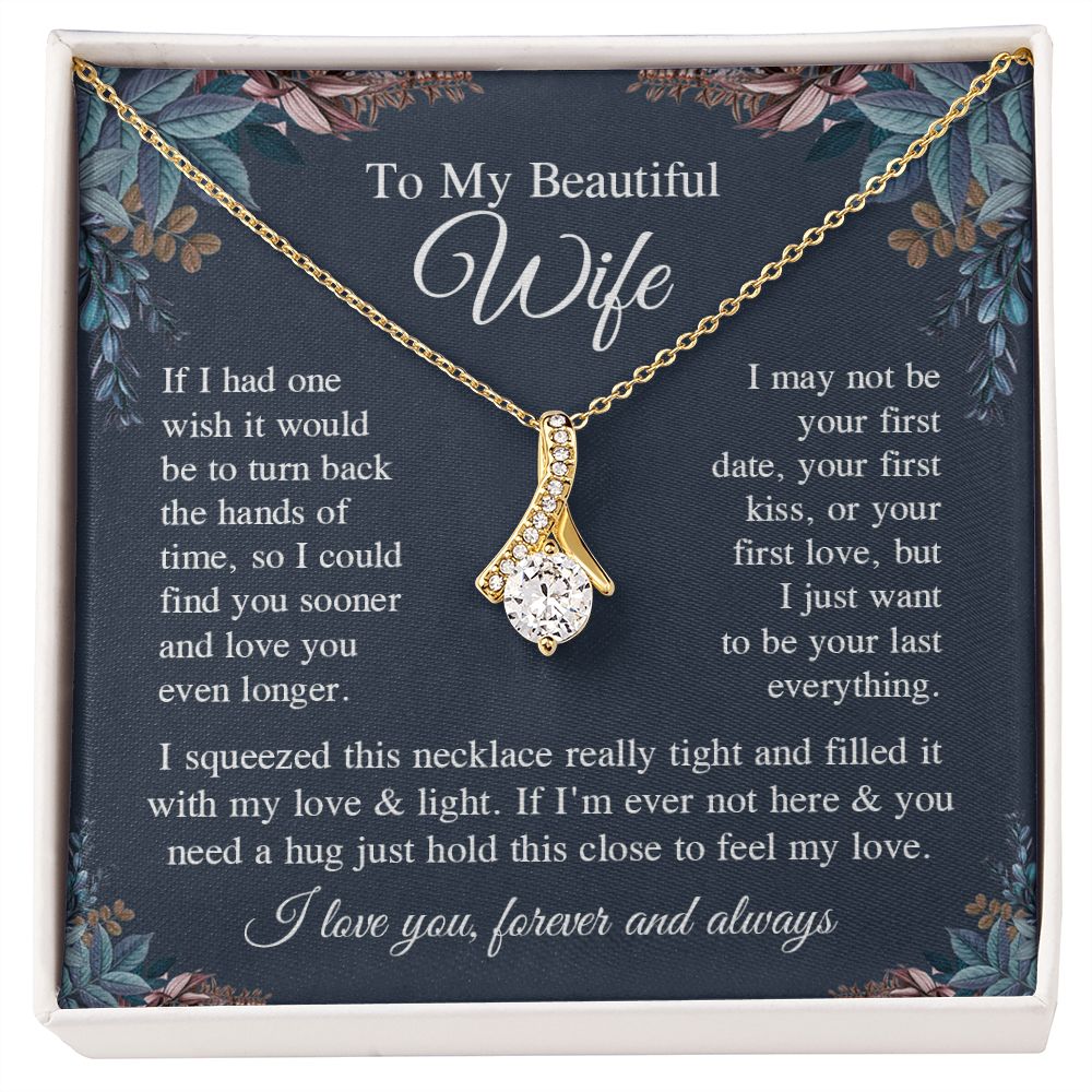 Wife Necklace Gift for Her, Soulmate Jewelry, Necklace for Future Wife, Anniversary Valentine Jewelry for Wife Necklace Gifts from Husband - Soulmate Gift Necklace with Message Card and Gifts Box Allruing Necklace