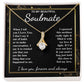 To My Beautiful Soulmate Necklace Gift for Her, Soulmate for Wife Valentine Gifts from Husband, Wedding for Women, Soulmate Gifts, Message Card and Necklace Gifts Box Gift Box Styles on Birthday, Wedding, Anniversary, Valentine Allruing Necklace