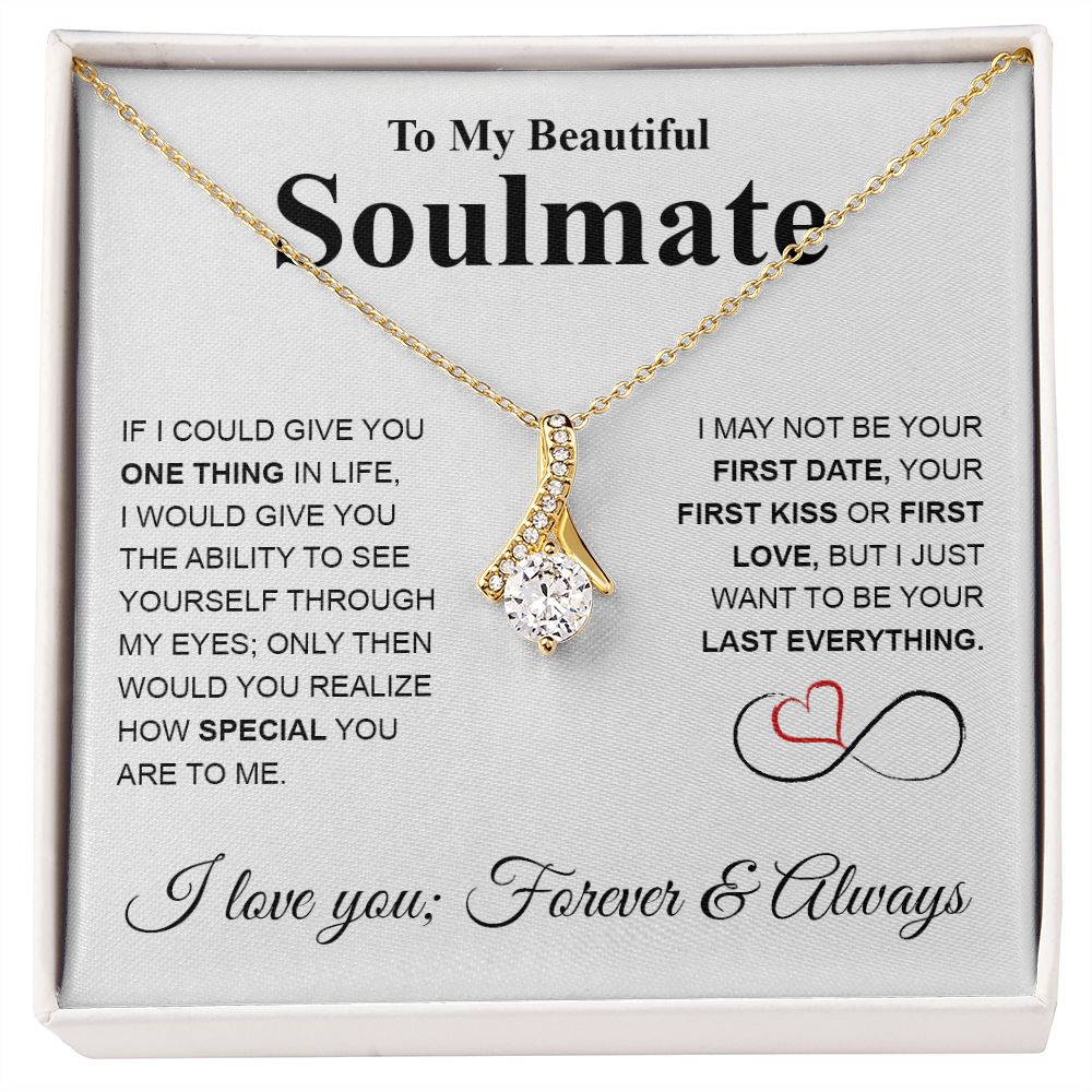 To My Beautiful Soulmate Necklace My Last Everything, Promise Necklace For Her, Fiance Gifts For Her, Valentine Gifts For Future Wife With Message Card Box LED, Soulmate Necklace For Women, To My Wife Necklace copy Allruing Necklace