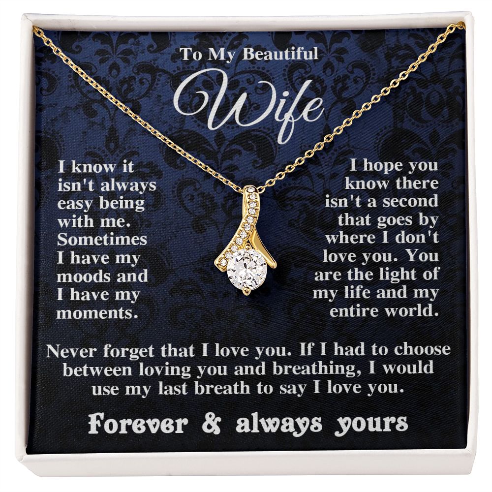 Gifts for Wife Necklace from Husband, Gifts for Wife from Husband, Wedding Gifts for Her Gifts Soulmate Message Card and Necklace Gift Box Gift Box Styles on Birthday, Wedding, Anniversary, Valentine Allruing Necklace