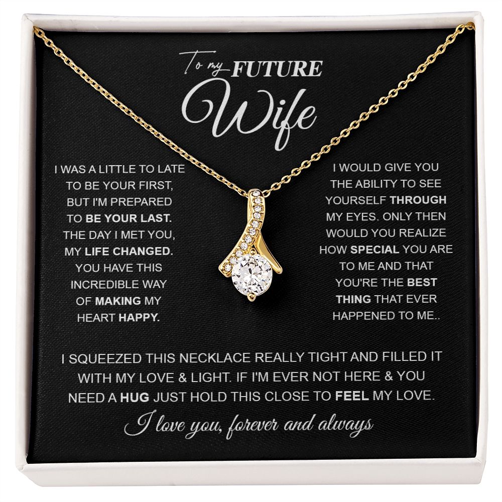 to My Future Wife Necklace Future Wife Gifts, Promise Necklace For Her, Fiance Gifts For Her, Wedding Valentine Gifts For Future Wife With Message Card Box LED, Soulmate Necklace For Women, To My Wife Necklace Allruing Necklace