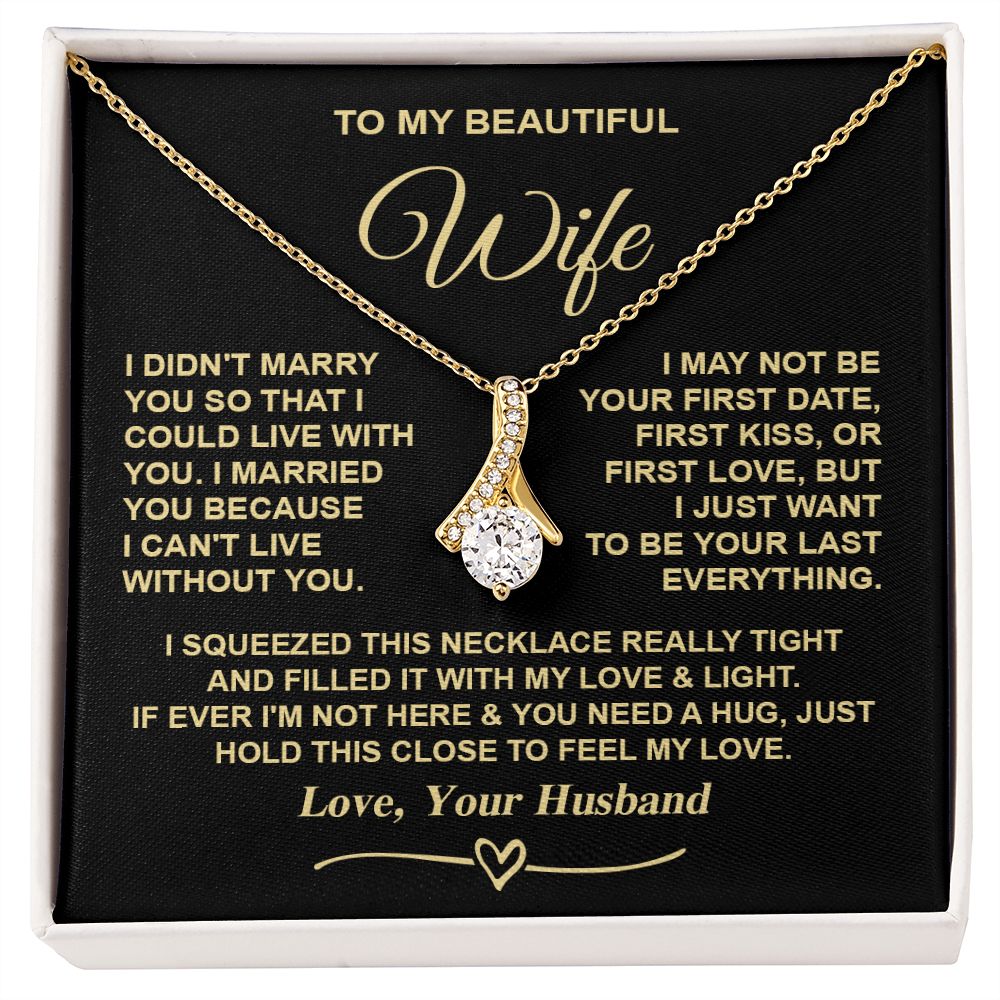 Wife Necklace Gifts from Husband, Gifts for Wife Birthday Gifts from Husband, Necklaces for Wife from Husband to My Wife Message Card and Necklace Gift Box Gift Box Styles on Birthday, Christmas, Wedding, Anniversary, Valentine Allruing Necklace