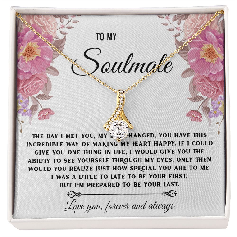 To My Soulmate Necklace, Necklaces For Wife from Husband, Soulmate Necklace to My Beautiful Wife, Necklace For Soulmate with Message Card and Necklace Gift Box Gift Box Styles on Birthday, Christmas, Wedding, Anniversary Allruing Necklace