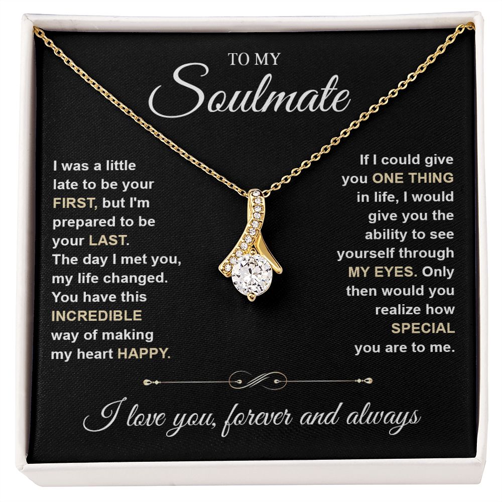 To My Soulmate Necklace for Women, Necklaces For Wife from Husband, Soulmate Jewelry to My Future Wife Necklace and Necklace For Girlfriend with Message Card and Necklace Gift Box Gift Box Styles on Birthday, Christmas, Wedding, Anniversary Allruing Neckl