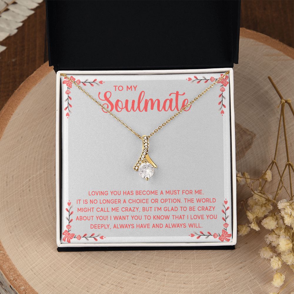 Couples Gifts, Soulmate Necklace Gifts From Husband, Wedding Anniversary Jewelry For Wife From Husband, Wife Birthday From Husband, To My Soulmate Message Card and Gift Box styles On Birthday, Christmas, Anniversary  Allruing Necklace