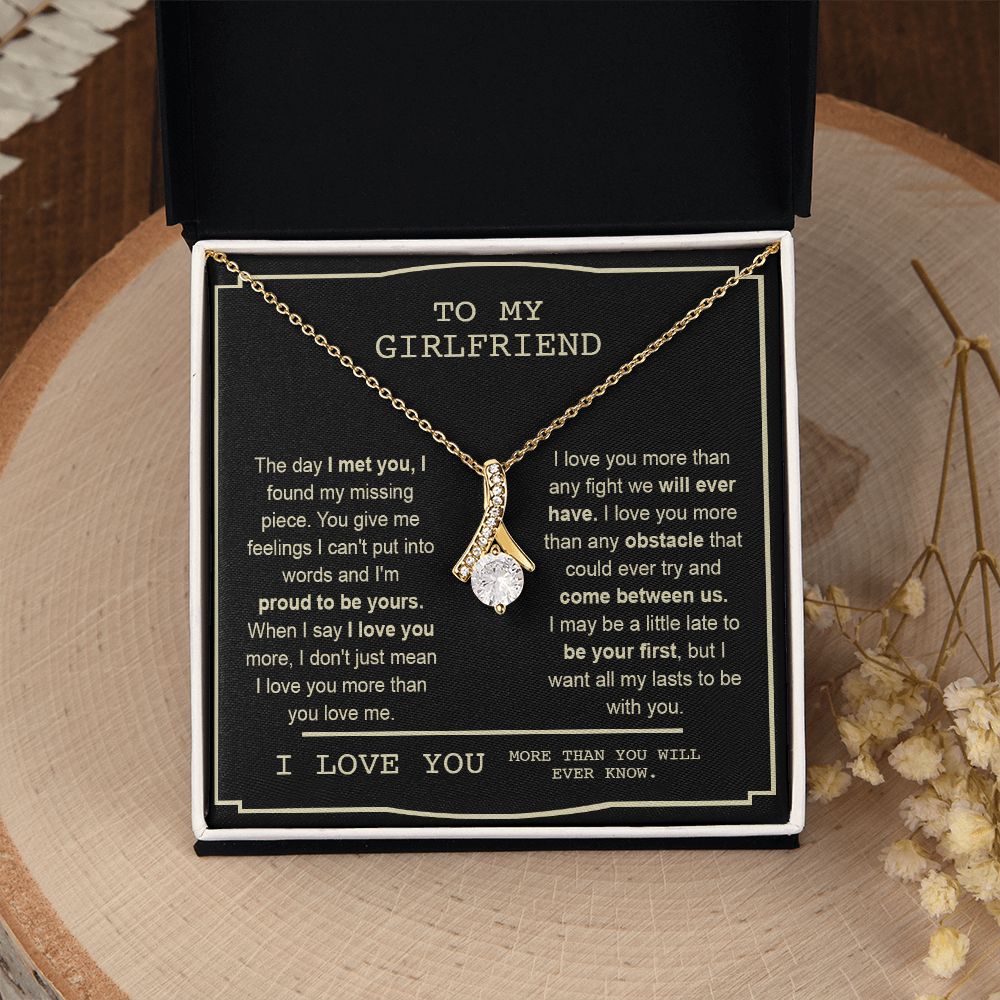 Couples Gifts, To My Boyfriend Necklace Gifts From Husband, Wedding Anniversary Jewelry For Wife From Husband, Necklace Customer Name Message Card and Gift Box styles On Birthday, Christmas, Anniversary Allruing Necklace