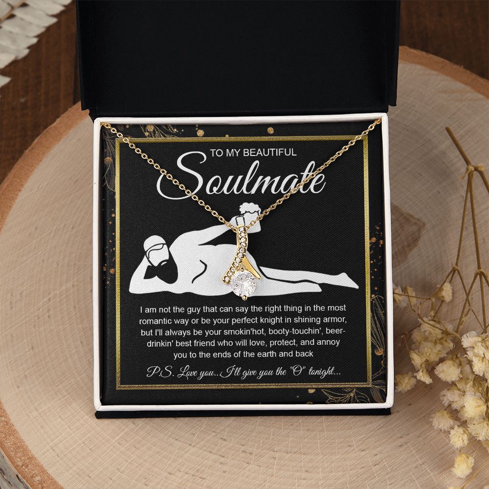 To My Beautiful Soulmate Necklace For Women, Funny Gifts For Girlfriend,Valentine Christmas Presents For Girlfriend, Best Birthday Meaningful Gift Ideas For Wife, Women Romantic Jewelry For Her Wedding Message Card and Gift Box Styles Allruing Necklace