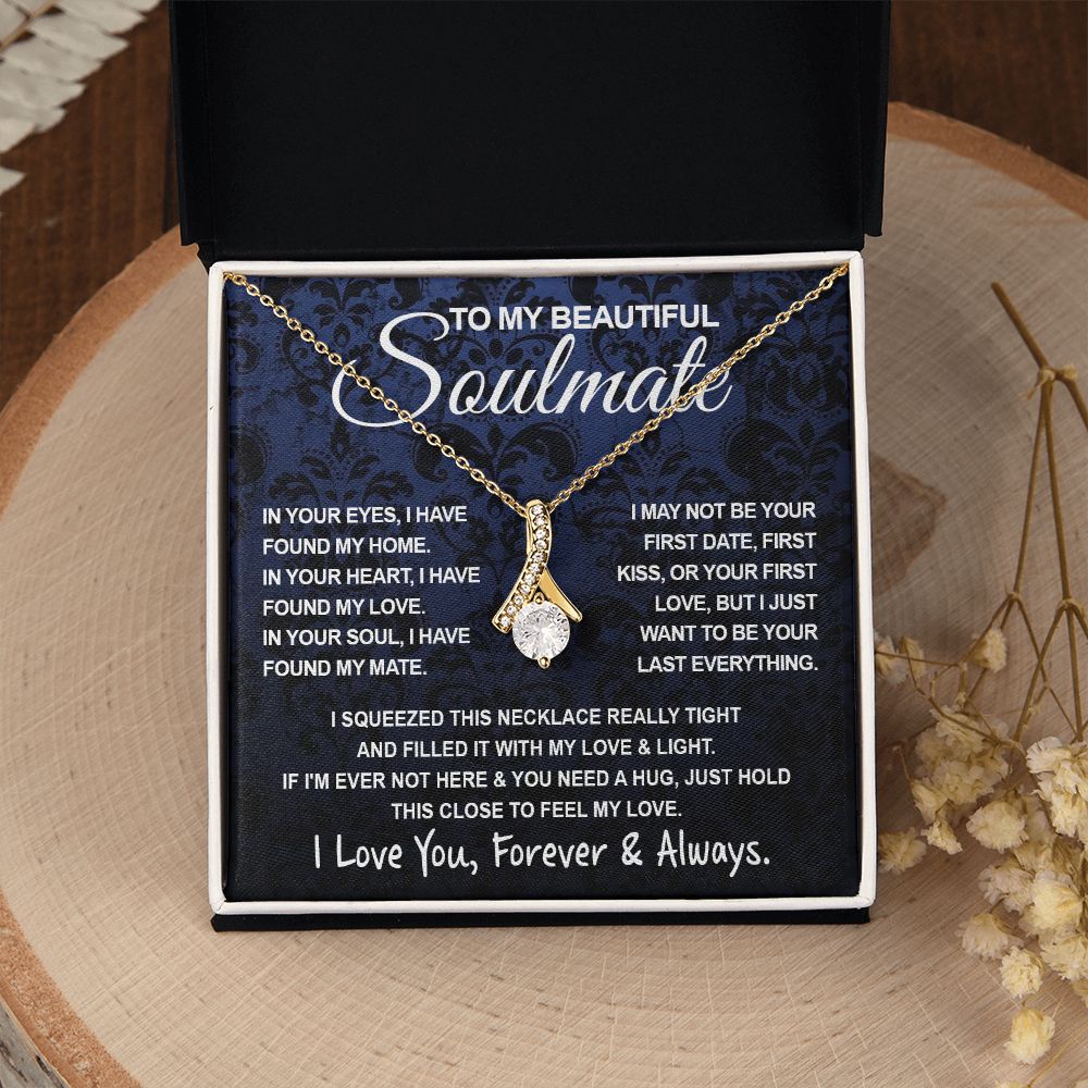 To My Beautiful Soulmate Necklace, Soulmate Jewelry For Women, Wife Necklace From Husband, Wife Anniversary Gifts Necklace For Wife, Soulmate Gifts For Her, To My Future Wife Necklace Soulmate Allruing Necklace