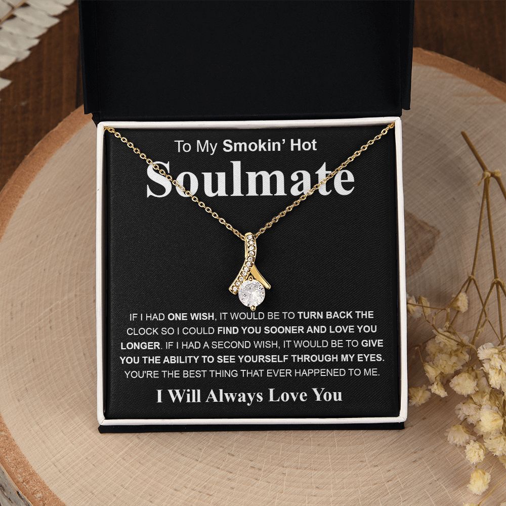 Gifts For Soulmate Birthday Gifts From Husband Necklace Valentines Day, Necklace for Future Soulmate, Valentine Anniversary Jewelry for Wife Necklace Gifts from Husband - Soulmate Gift Necklace with Message Card and Gift Box Allruing Necklace