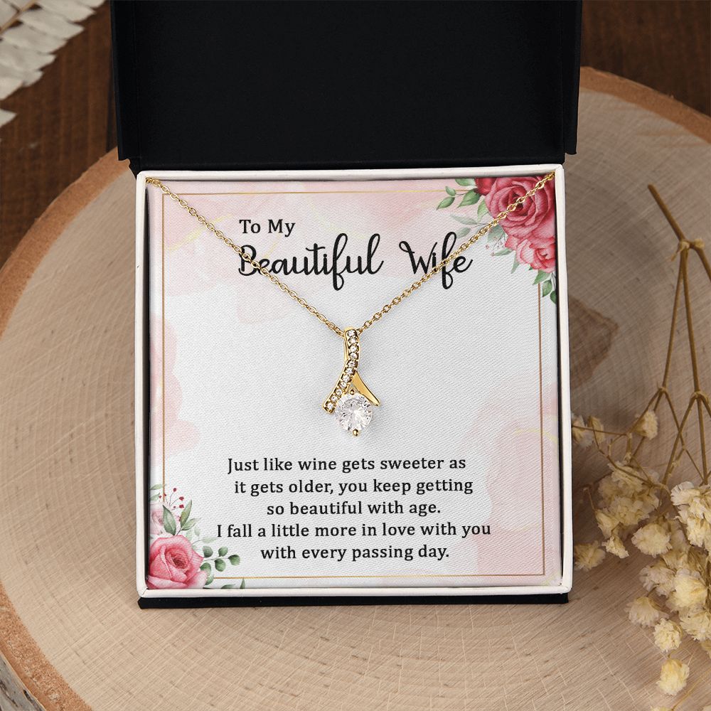 To My Wife Necklace Romantic Gifts For Her Unique Necklaces For Wife From Husband Cute Valentines Day Anniversary Birthday For Wife, Meaningful Necklace Message Card and Gift Box Styles on Birthday, Christmas, Anniversary Allruing Necklace