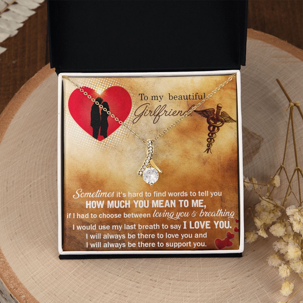 Couples Gifts, Nusre Wife Necklace Gifts From Husband, Wedding Anniversary Jewelry For Wife From Husband, Wife Birthday From Husband, To My Beautiful Girlfriend Message Card and Gift Box styles On Birthday, Christmas, Anniversary  Allruing Necklace