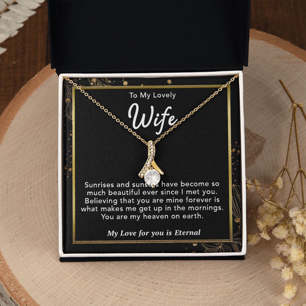 To My Lovely Wife Necklace Gift From Husband To My Badass Wife Pendant Jewelry with Message Card and Gift Box. Gift for Wife. Necklace Gift Set for Wife Necklace Gifts Box Gift Box Styles Allruing Necklace