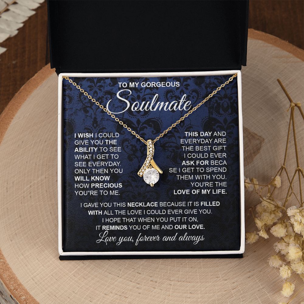 to My Soulmate Necklace from Husband, Necklaces for Wife from Husband, to My Soulmate Necklace for Women, Soulmate Jewelry for Wife Wedding Jewelry Gifts for Wife Birthday Gifts from Husband Allruing Necklace