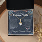 To My Future Wife Necklace My Last Everything, Promise Necklace For Her, Fiance Gift For Her, Wedding Gifts For Future Wife With Message Card Box LED, Soulmate Necklace For Women, To My Wife Necklace Allruing Necklace