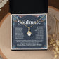 Couples Gifts Necklace To My Soulmate Necklace Anniversary Valentine Jewelry Romantic Gifts For My Wife Pendant Jewelry with Message Card and Box Necklaces for Women Valentines Day Happy Anniversary Wedding Present Allruing Necklace