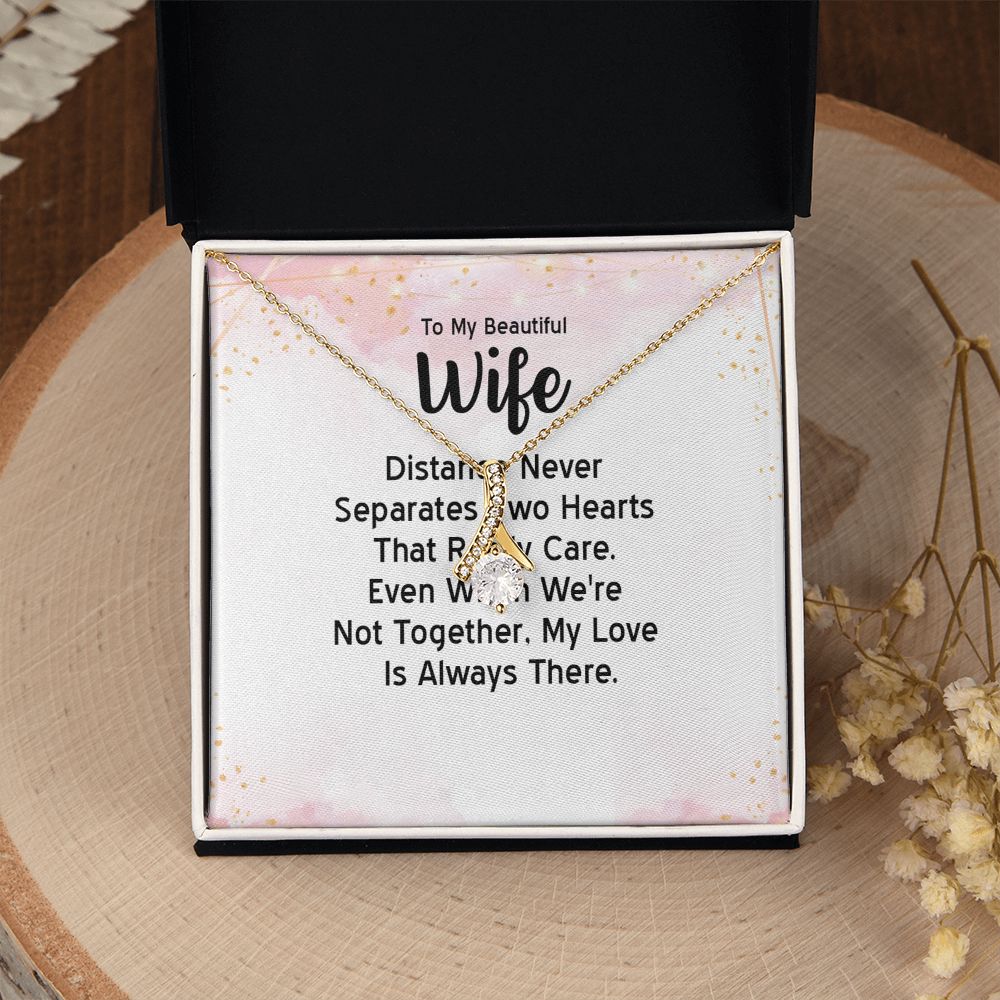 Couples Gifts, Beautiful Wife Necklace Gifts From Husband, Wedding Anniversary Jewelry For Wife From Husband, Wife Birthday From Husband, To My Unbiological Sister Message Card and Gift Box styles On Birthday, Christmas, Anniversary  Allruing Necklace