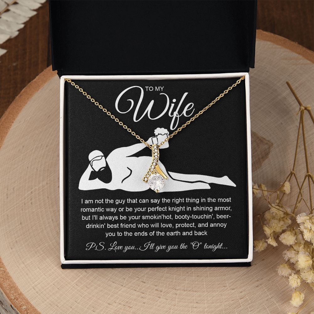 To My Wife Necklace For Women, Funny Gifts For Girlfriend,Valentine Christmas Presents For Girlfriend, Best Birthday Meaningful Gift Ideas For Wife, Women Romantic Jewelry For Her Anniversary Message Card and Gift Box Styles Allruing Necklace